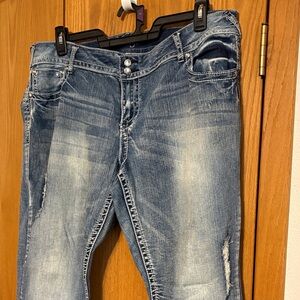 Vanity Blue Sequin Flare Jeans